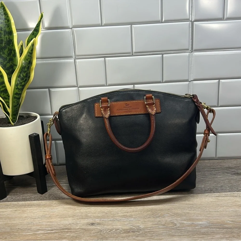 Dooney and Bourke Genuine Florentine Vacchetta Leather  Satchel in GUC! - Picture 2 of 15